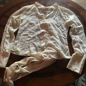 Theory Long Sleeve Blouse Top